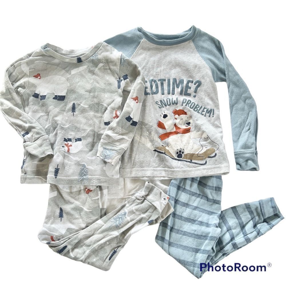 Just One You by Carters Set of Two Cotton Pajama Sets Toddler Unisex 2T Blue EUC